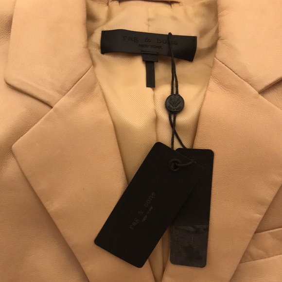 RAG & BONE Leather Charles Blazer Sz 0 - Picture 9 of 10